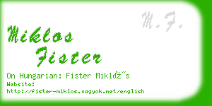 miklos fister business card